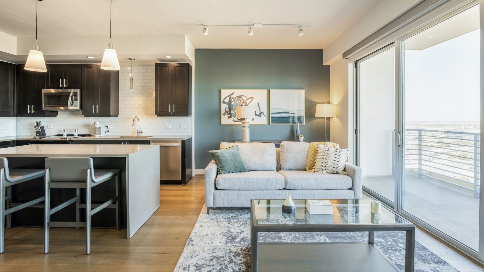 Apartments Interior Living Room and Kitchen