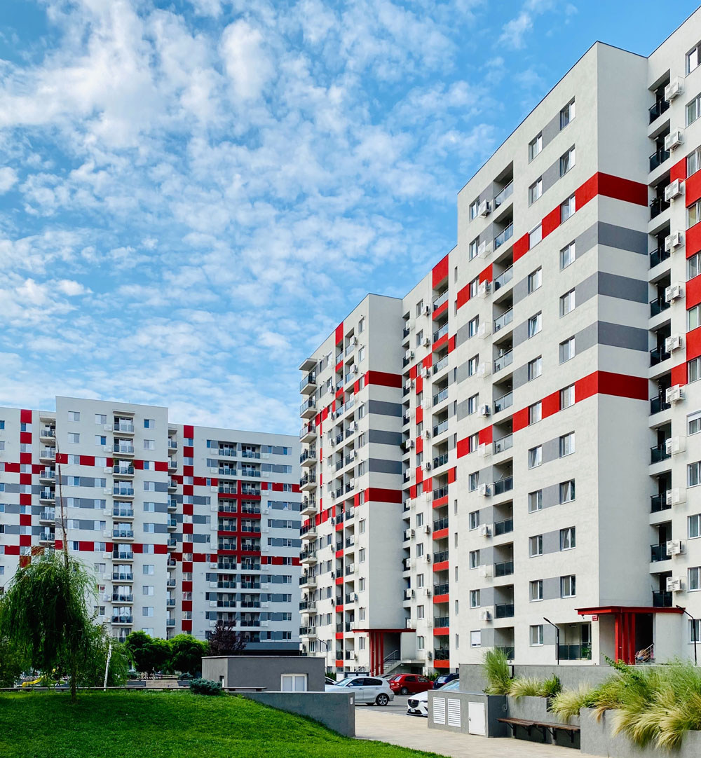 Apartment Building with Sunshine