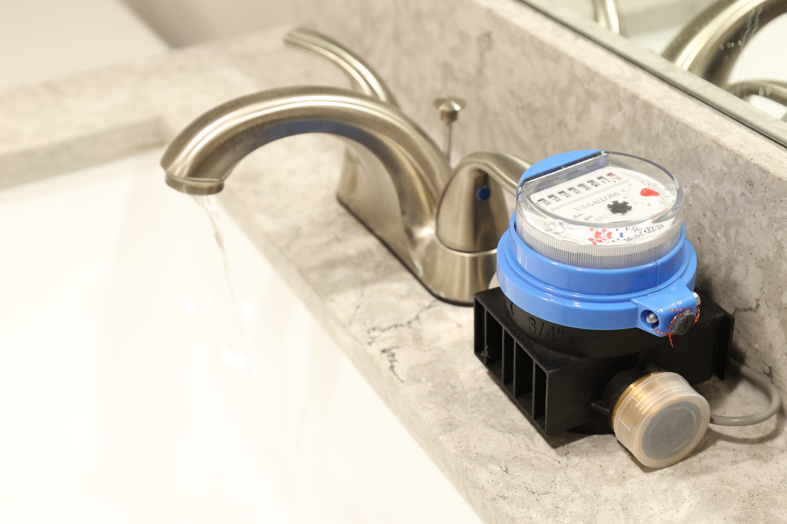 Submeter near water faucet