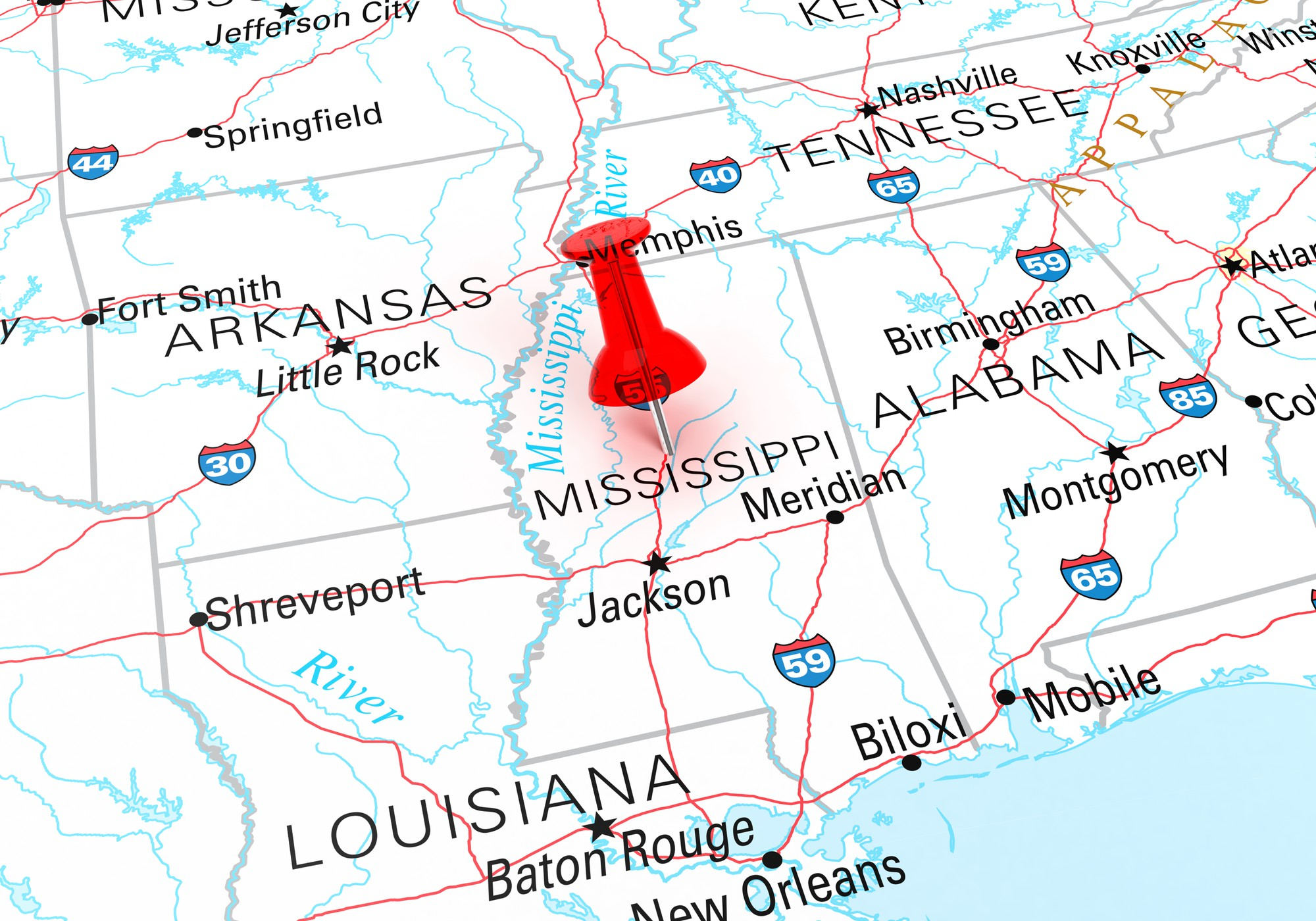 Mississippi Map For Submetering and Utility Billing Services Slide
