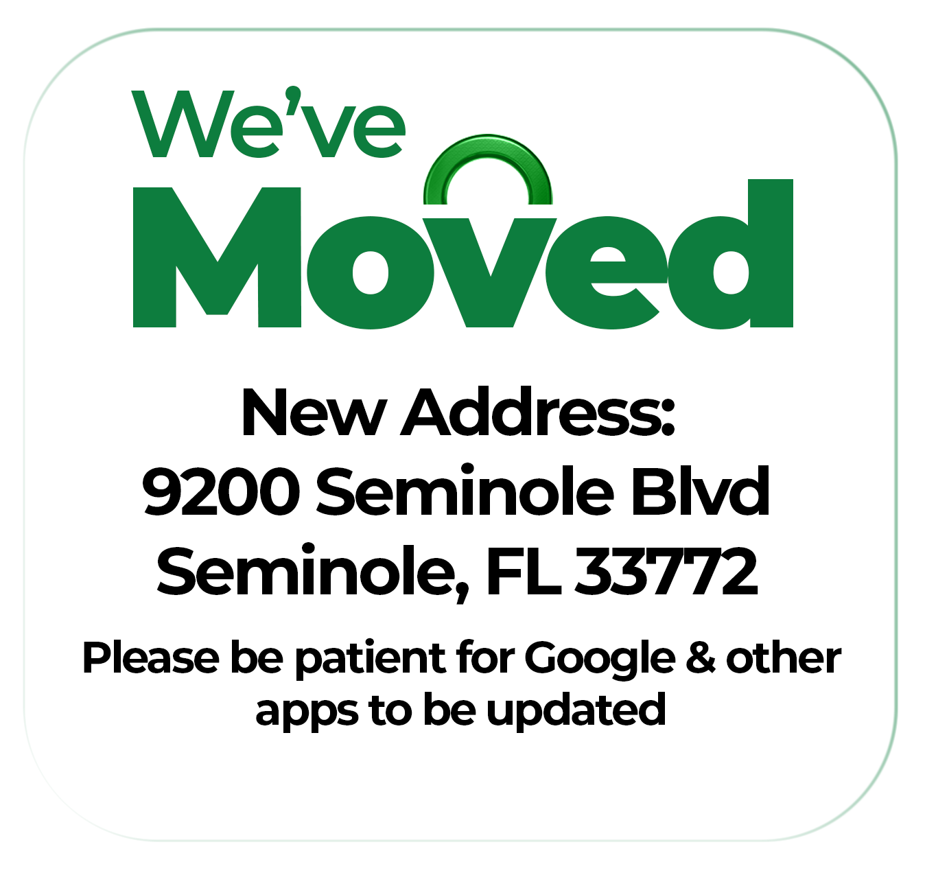 We've Moved Text
